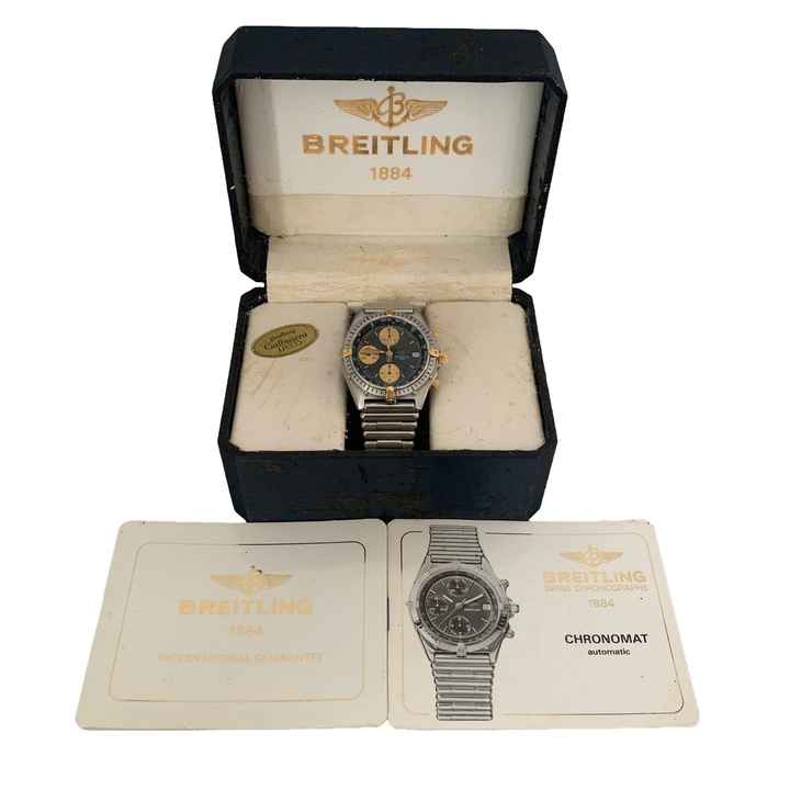  Breitling Chronomat 81950 chronograph matte black dial steel Full Set Full Set 