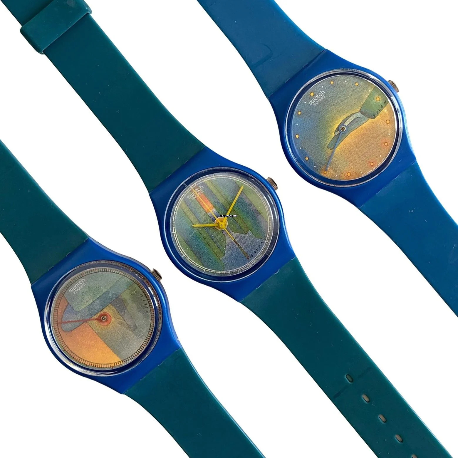 Swatch Art special Jean-Michel Folon full series 3 watches 1987’s Limited edition NEW