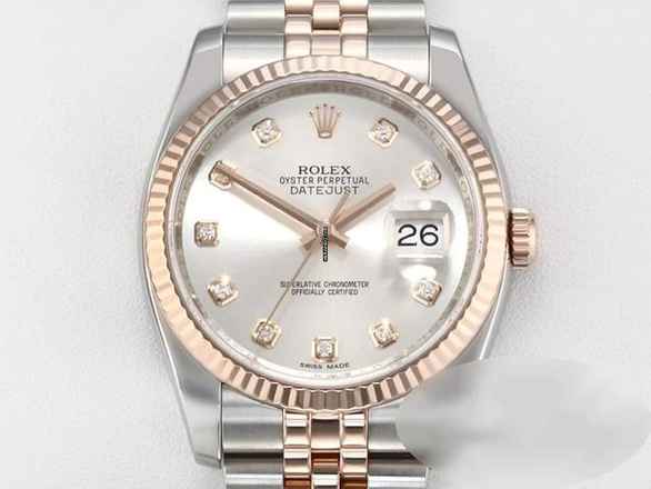  Rolex Datejust 36 36mm 116231 2014 Stahl Rosegold 750 Diamanten Automatik Stainless Steel 18kt Rose Gold Jubilé-band Chronometer Oyster 