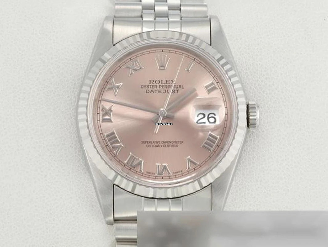 Rolex Datejust 36 36mm 16234 2002 Stahl Weissgold 750 Gold Damen Herren Stainless Steel Jubilé-band Chronometer Oyster White Dial