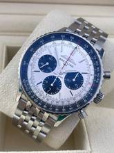 Thumbnail von Breitling Navitimer 1 B01 Chronograph 43mm 2 Straps Steel and Leatherband with folding clasp FULL SET WITH BOX & PAPERS like NEW year: 2023 Silver Dial