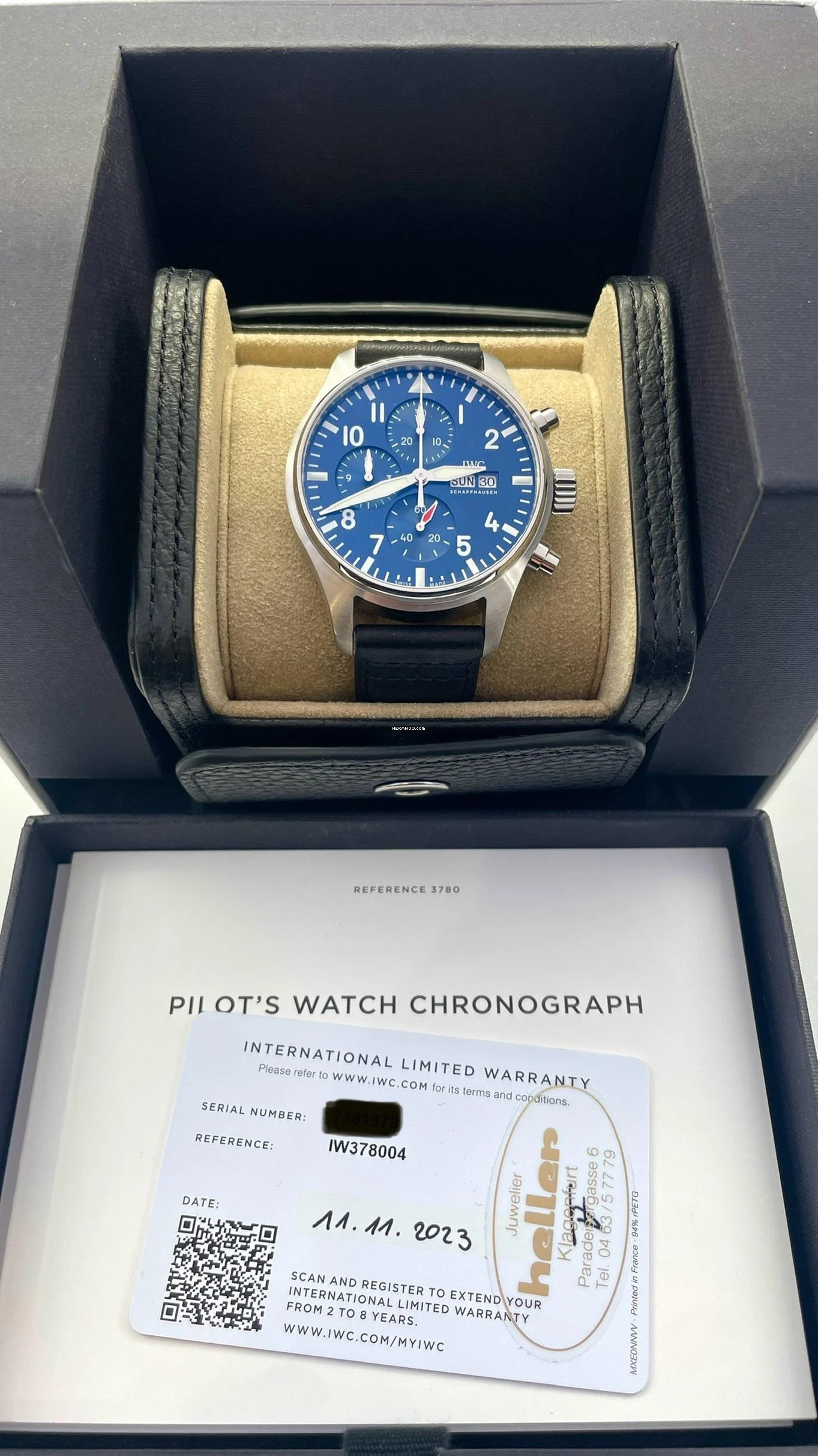 IWC Fliegeruhr Chronograph Pilot's Fliegeruhr FULL SET WITH BOX AND PAPERS NEW 2023 Blue Dial