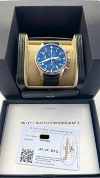  IWC Fliegeruhr Chronograph Pilot's Fliegeruhr FULL SET WITH BOX AND PAPERS NEW 2023 Blue Dial 