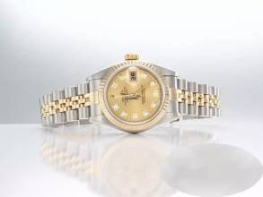 Thumbnail von Rolex Lady-Datejust Edelstahl Gelbgold 750 Diamanten 1996 Automatik Gold