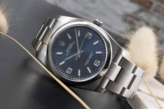 Thumbnail von Rolex Oyster Perpetual 36 Blue Dial Edelstahl Automatik Herrenuhr Ref 116000 B&P