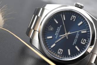 Thumbnail von Rolex Oyster Perpetual 36 Blue Dial Edelstahl Automatik Herrenuhr Ref 116000 B&P