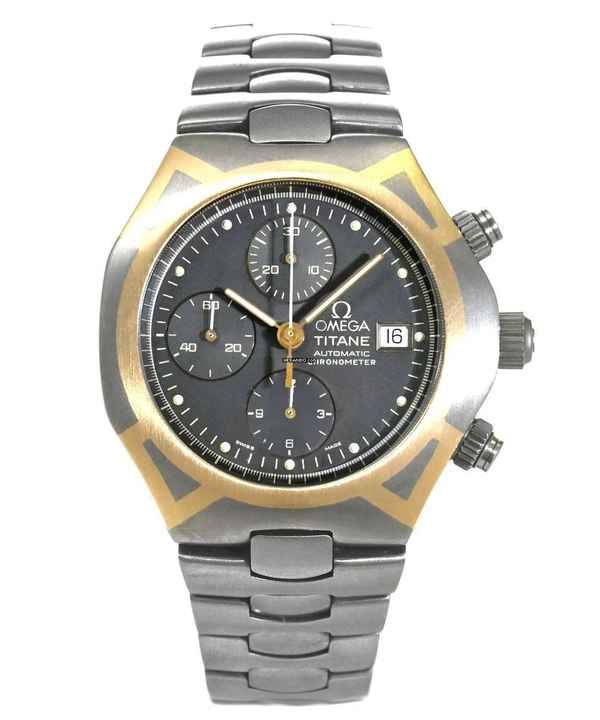  Omega Seamaster Polaris Chronometer Chronograph Titan mit Goldintarsien 