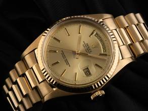 Thumbnail von Rolex Day-Date 36 18kt Gelbgold Ref.1803 1972 Box&Beschreibung sehr gut Vintage Day Date open 6/9 18kt Gelbgold 124g