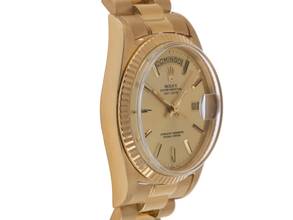 Thumbnail von Rolex Day-Date 36 18kt Gelbgold Ref.1803 1972 Box&Beschreibung sehr gut Vintage Day Date open 6/9 18kt Gelbgold 124g