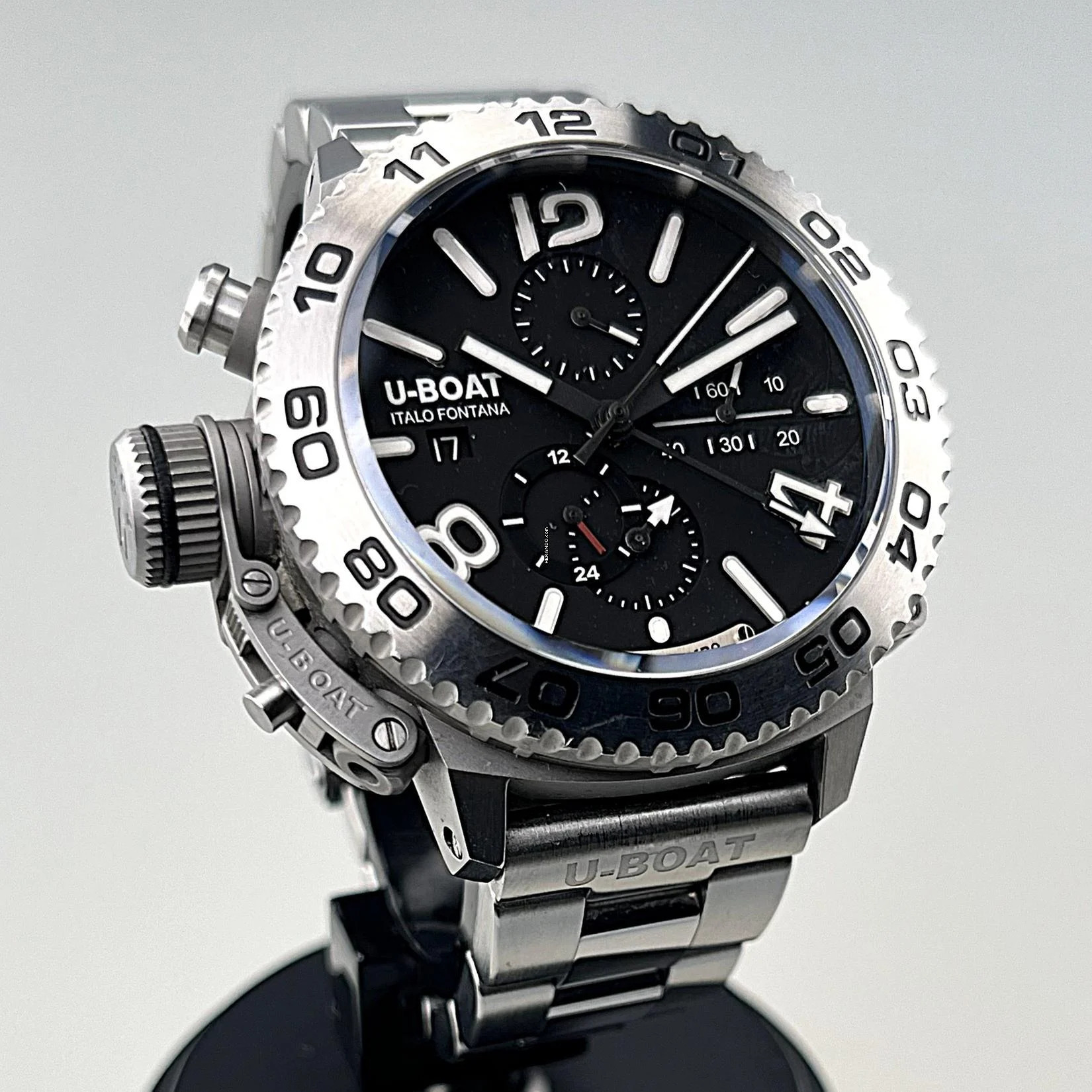  U-Boat Doppiotempo Chrono SS 46 mm 9016 MT Stahlgehäuse Stahl Kautschuk und Lederarmband Full Set Erstkauf 04/2019 Originalzustand nicht poliert 