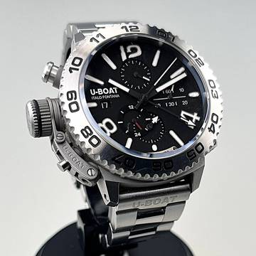  U-Boat Doppiotempo Chrono SS 46 mm 9016 MT Stahlgehäuse Stahl Kautschuk und Lederarmband Full Set Erstkauf 04/2019 Originalzustand nicht poliert 