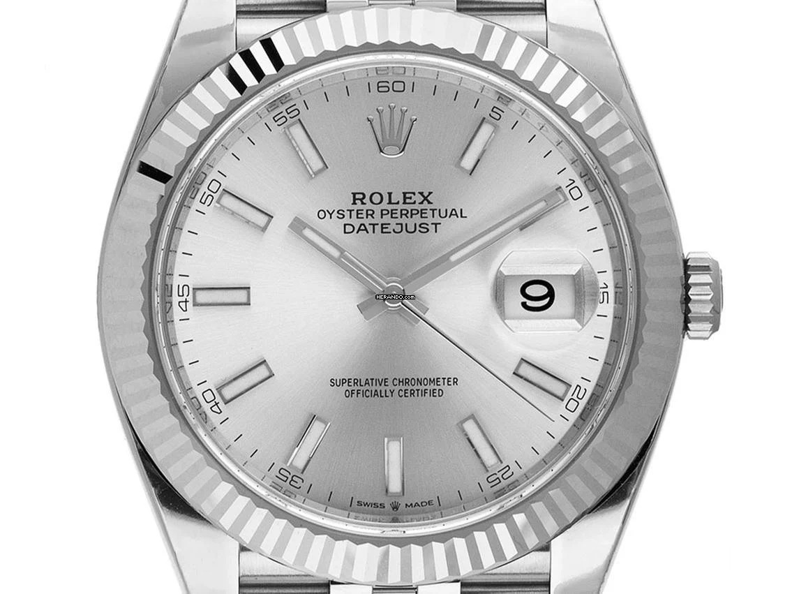 Rolex Datejust 41 Ref.126334 2023 Full Set wie Neu Datejust Stahl 18kt Weißgold