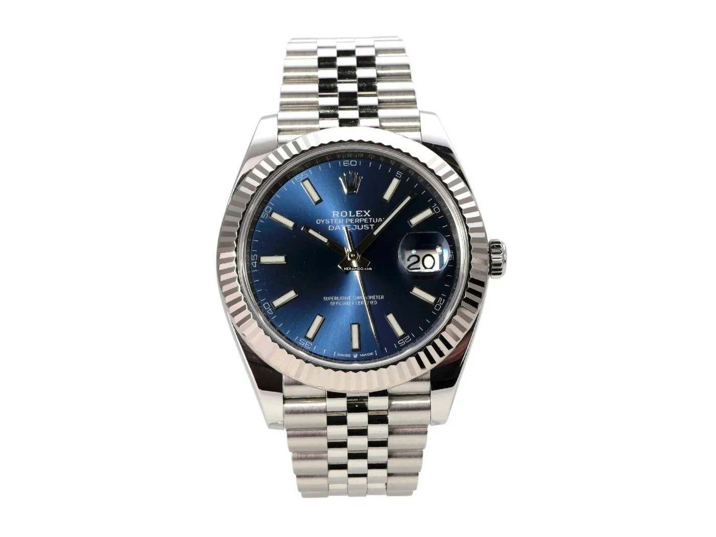 Rolex Datejust 41 Ref. 126334 Edelstahl / Weißgold Blau Jubile-Band