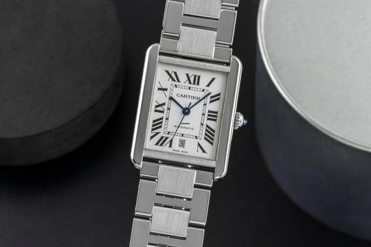  Cartier Tank Solo XL Edelstahl Automatik Herrenuhr Ref. W5200028 Papiere 2018 