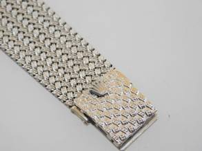 Thumbnail von Rolex Cellini 18 Karat Weißgold Rolex Cellini Skylight Herrenuhr mit orig Brilantbesatz 30 x 29 mm blaues Degradee Blatt im Traumzustand