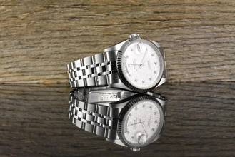 Thumbnail von Tudor Prince Date 76214 Stahl / Weißgold Linen Diamond Dial