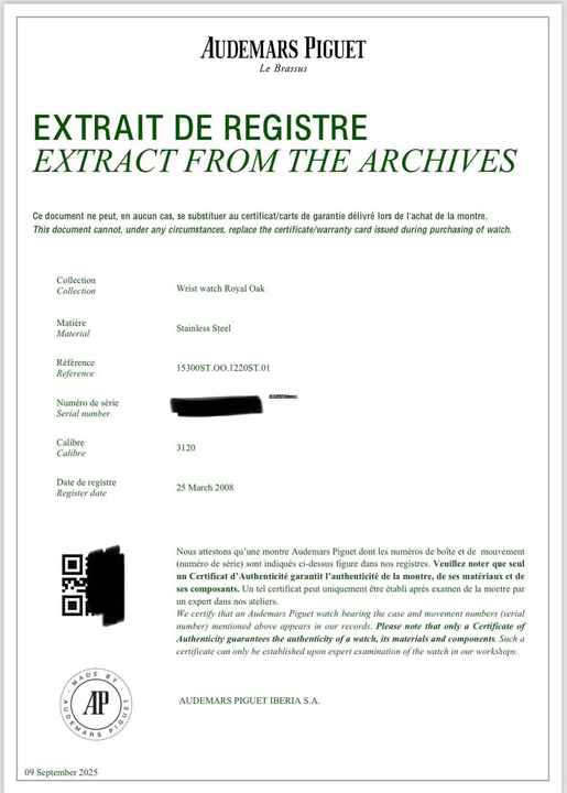  Audemars Piguet Royal Oak Selfwinding 39mm (TOP CONDITION White Dial) +EXTRACT PAPERS from AP + Service Invoice AP Vienna (RO&RO) 