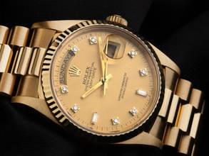 Thumbnail von Rolex Day-Date 36 Ref.18238 1990 Full Set wie Neu Vintage Day Date Diamanten 18kt Gelbgold
