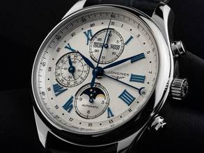 Thumbnail von Longines Master Collection Chronograph Mondphase Ref.L2.773.4.71.2 2025 Full Set Ungetragen Master Collection Chronograph Mondphase Krokoleder Faltschließe