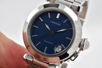 Thumbnail von Cartier Pasha C 2324 Automatik 35mm Bracelet Blue Dial