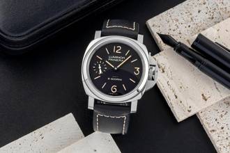 Thumbnail von Panerai Luminor Base 8 Days Stahl Handaufzug Herrenuhr Ref. PAM00915 B&P 2023