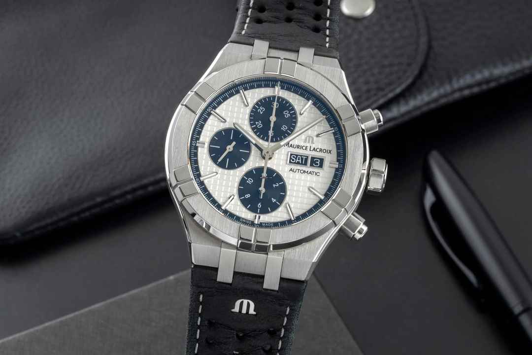  Maurice Lacroix AIKON Chronograph Stahl Automatik Ref. AI6038-SS001-130 B&P 2021 
