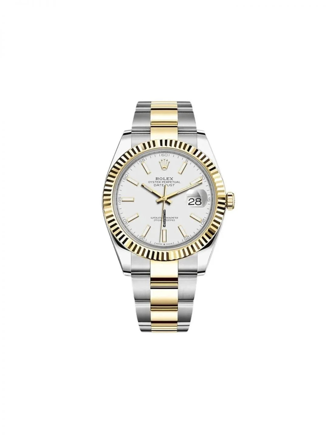 Rolex Datejust 41 Oyster Bracelet Bicolor White Dial CPO 126333 2020