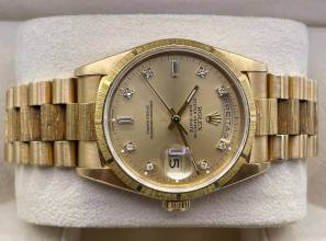 Thumbnail von Rolex Day-Date 36 Double Quick N Serial 1992 Top condition long bracelet BARK champagne DIAMOND DIAL