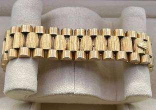 Thumbnail von Rolex Day-Date 36 Double Quick N Serial 1992 Top condition long bracelet BARK champagne DIAMOND DIAL