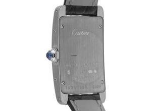 Thumbnail von Cartier Tank Américaine Ref.2489 2002 Full Set wie Neu Vintage Tank Americaine PM Kleines Modell 18kt Weißgold Krokoleder Faltschließe