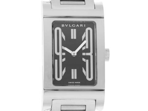 Bulgari Rettangolo Ref.RT39SSD 2001 original Box wie Neu Vintage Rettangolo 