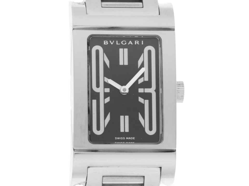  Bulgari Rettangolo Ref.RT39SSD 2001 original Box wie Neu Vintage Rettangolo 