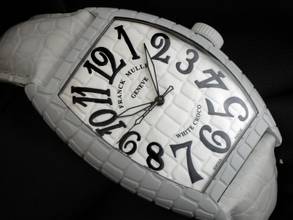 Thumbnail von Franck Muller Cintrée Curvex Croco WHT CRO Ref.8880 SC WHT CRO 2020 Full Set sehr gut Vintage Cintree Curvex White Croco Krokoleder
