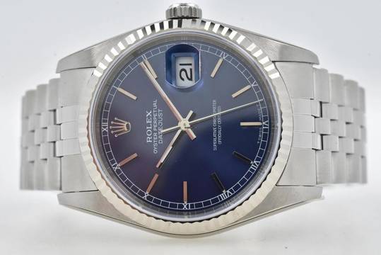  Rolex Datejust 36 Oyster Perpetual Datejust 16234 Blue Dial Rolex Service 10/2025 LC400 