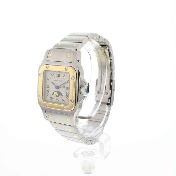  Cartier Santos Galbée PM Steel Gold Moonphase 