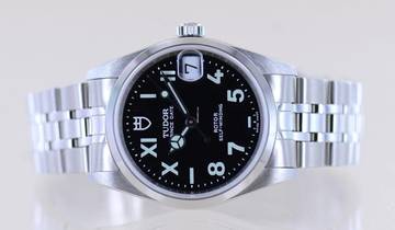 Thumbnail von Tudor Prince Oysterdate 32mm Lady black California Dial Stahl rar NOS ungetragen