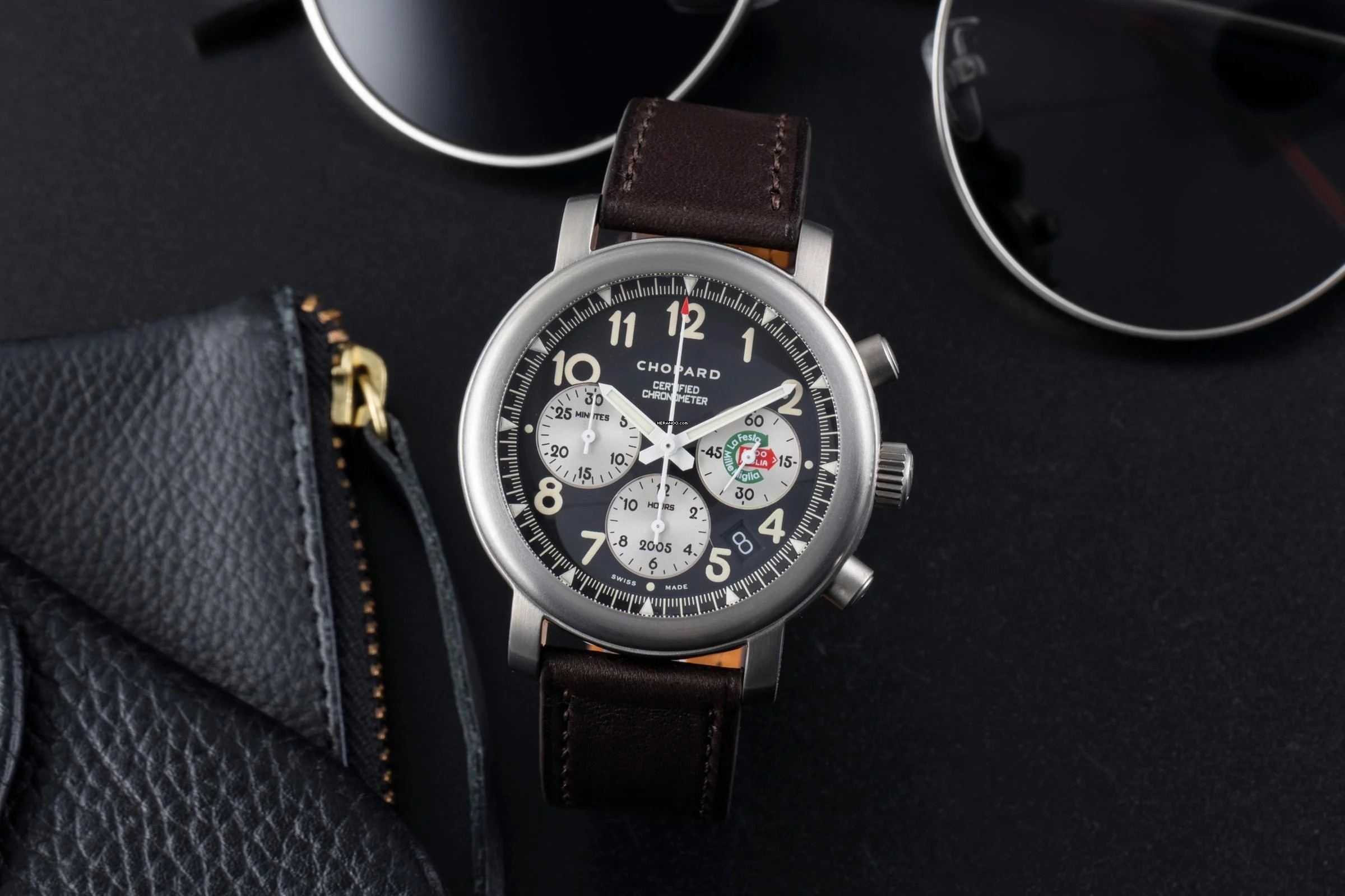  Chopard Mille Miglia Chronograph Automatik Titan Herrenuhr Ref. 8407 
