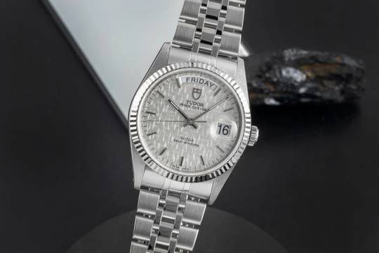  Tudor Prince Date Day Automatik Edelstahl / Weissgold Ref. 76214 Papiere 2009 