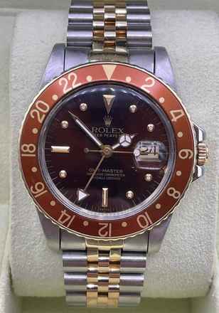  Rolex GMT-Master ROOTBEER/TIGEREYE (VINTAGE) BROWN NIPPE DIAL Steel/Gold JUBILEE 