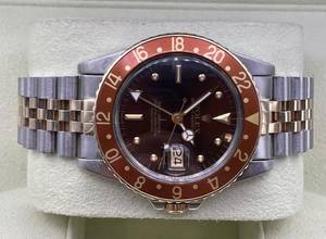 Thumbnail von Rolex GMT-Master ROOTBEER/TIGEREYE (VINTAGE) BROWN NIPPE DIAL Steel/Gold JUBILEE