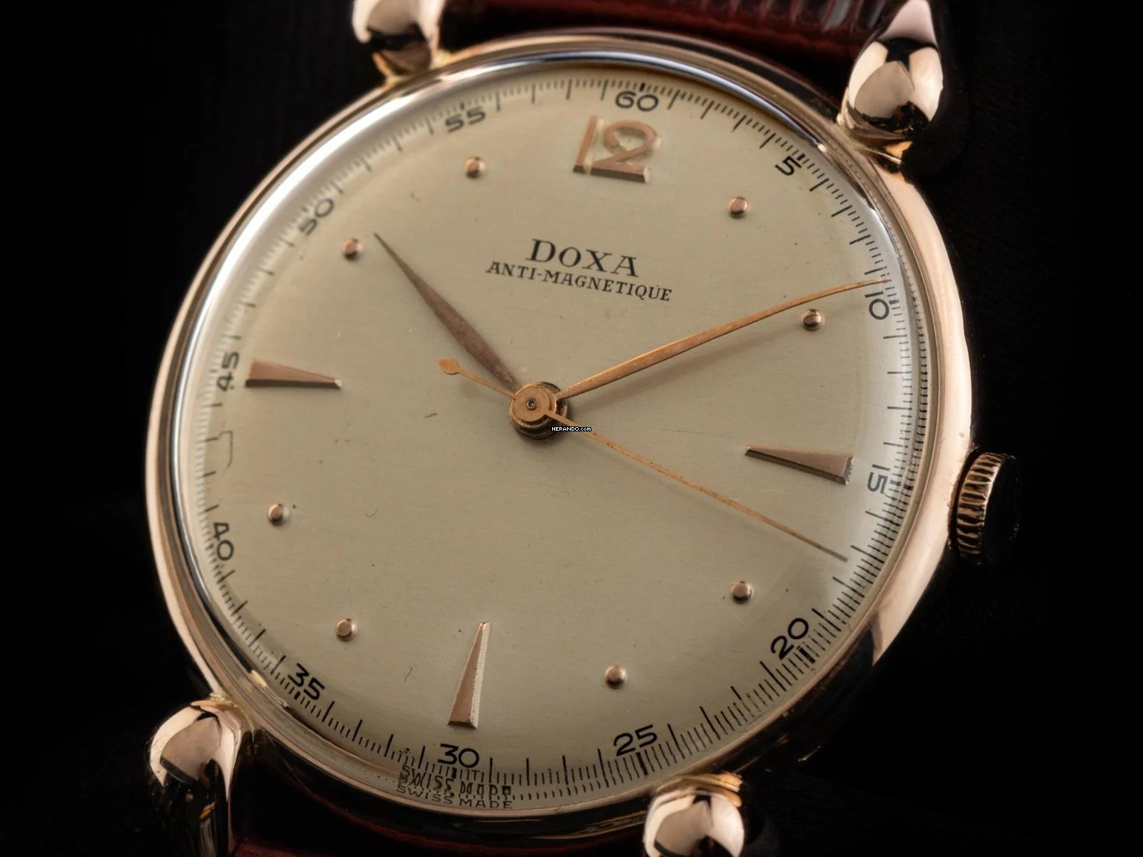 Doxa Antimagnetique 1936 sehr gut Vintage Antimagnetique 14kt Roségold