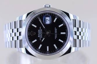 Thumbnail von Rolex Datejust 41 black Dial B+P 126300 Jubiléband Top Klassiker