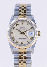 Thumbnail von Rolex Datejust 36 Saphirglas Ivory roman dial Jubiléband Stahl Gold 16233 Klassiker