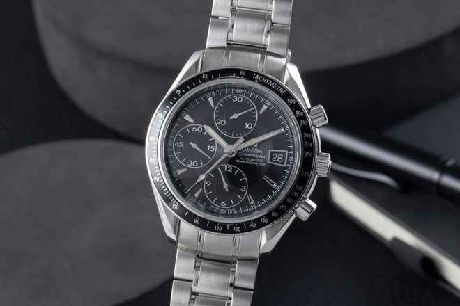  Omega Speedmaster Date Chronograph Stahl Automatik Ref. 3210.50.00 B&P 2011 