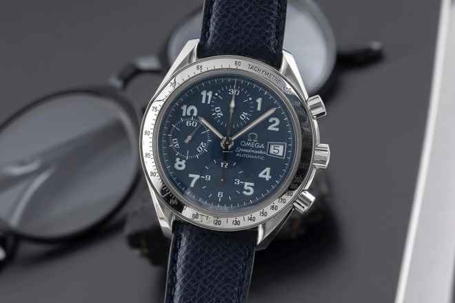  Omega Speedmaster Date Blue Dial Chronograph Automatik Ref. 3513.82.00 