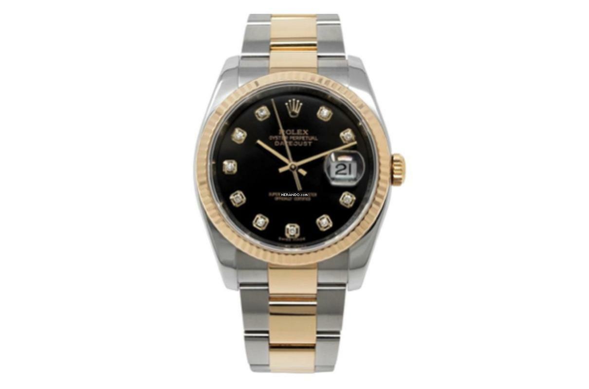  Rolex Datejust 36 36mm Bicolor - Black Diamond Dial - Original Invoice - LC100 - 24 Months Warranty 116203 2009 