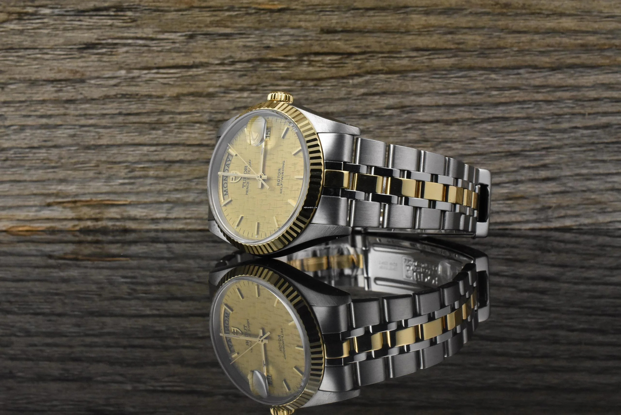  Tudor Prince Date Day 76213 Automatik Stahl / Gold - Linen Dial - Zertifikat 