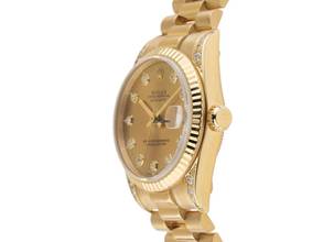 Thumbnail von Rolex Datejust 31 Medium Ref.68238 1995 Box&Beschreibung sehr gut Vintage Datejust Medium 18kt Gelbgold Diamanten open 6/9