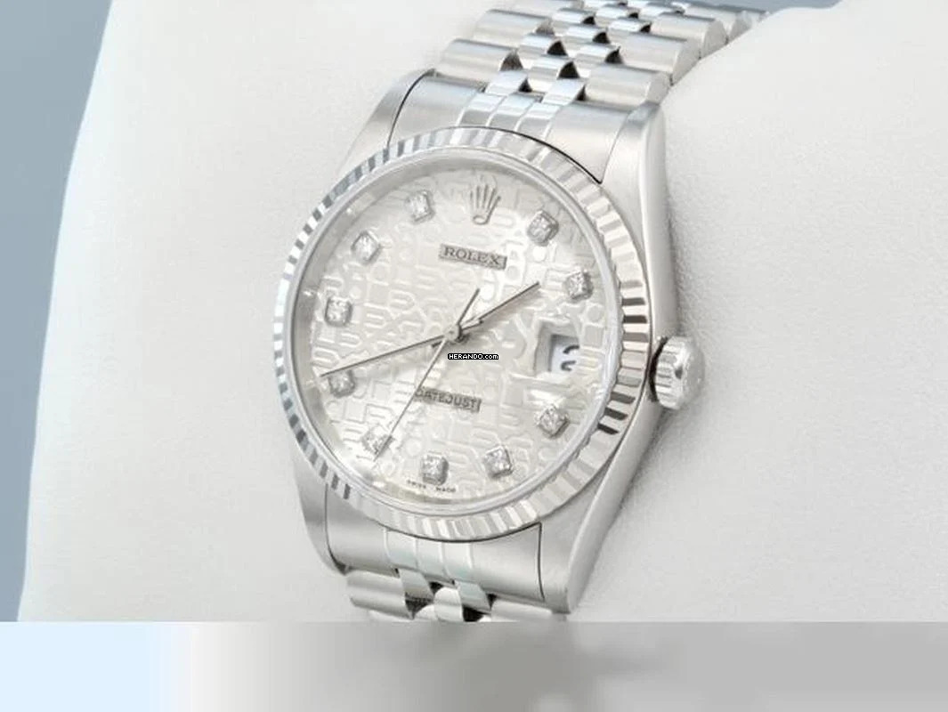 Rolex Datejust 36 36mm 16234 2004 Stahl Weissgold 750 Diamanten Automatik