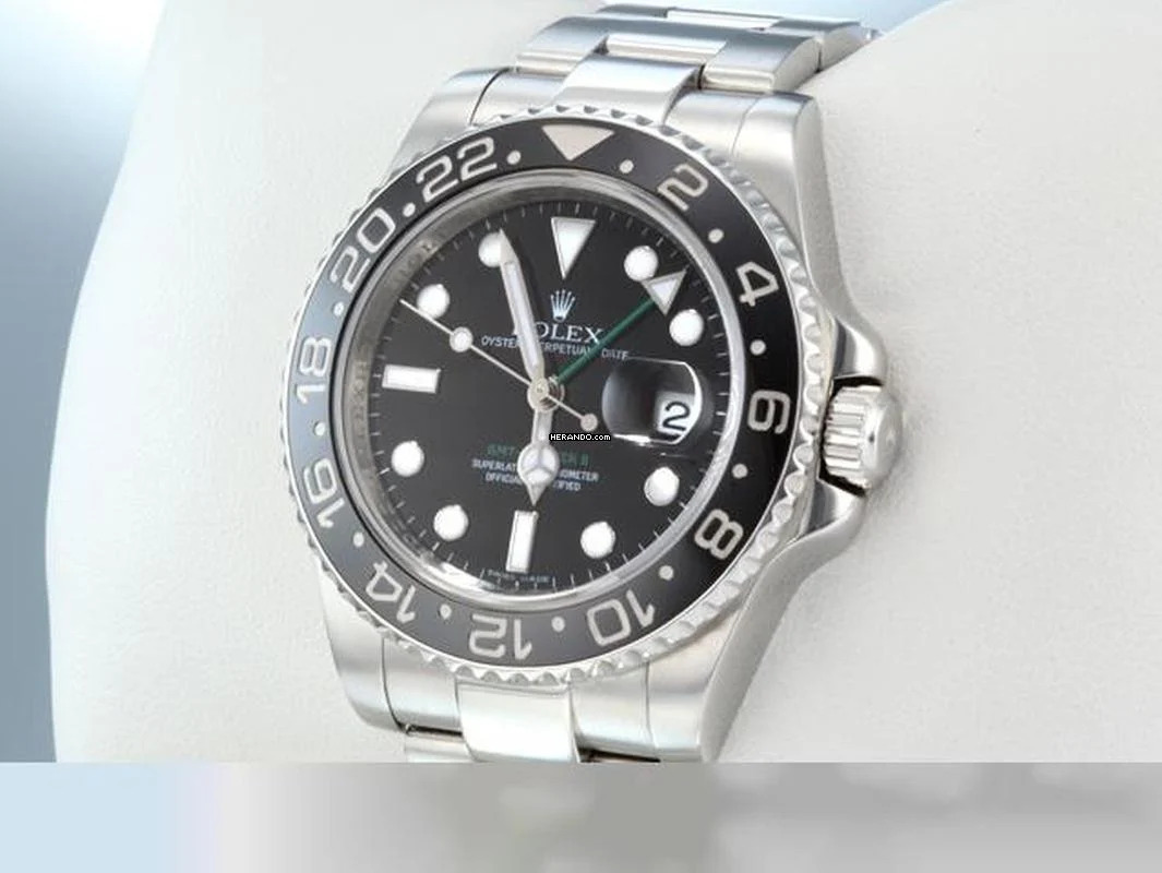  Rolex GMT-Master II 116710ln 2017 Lc100 Edelstahl Automatik Stahl Zweite Zeitzone Stainless Steel Oyster-band Chronometer Black Dial 